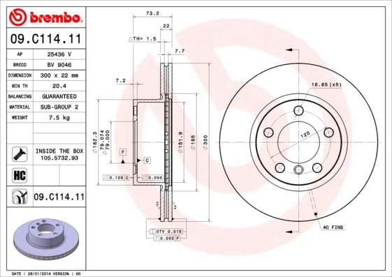 Brake Disc (Front axle)  Art. 09C11411