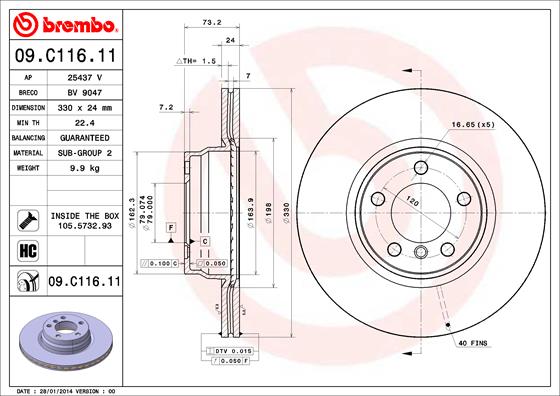 Brake Disc (Front axle)  Art. 09C11611