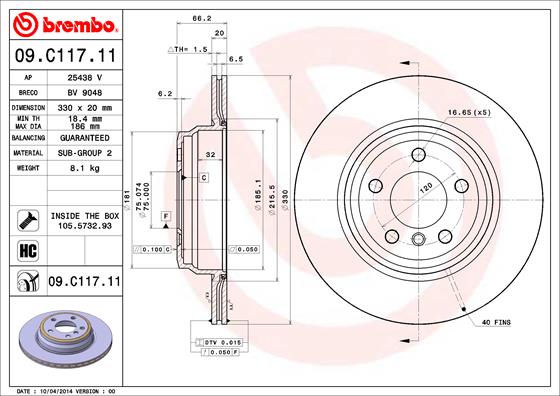 Brake Disc (Rear axle)  Art. 09C11711