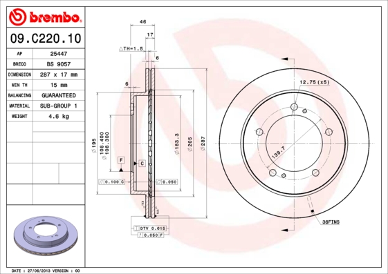 Brake Disc (Front axle)  Art. 09C22010