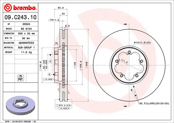 Brake Disc (Front axle)  Art. 09C24310