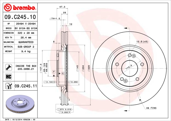 Brake Disc (Front axle)  Art. 09C24511