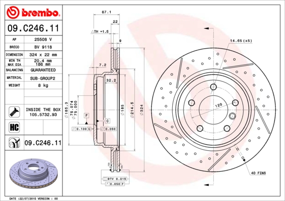 Brake Disc (Rear axle)  Art. 09C24611