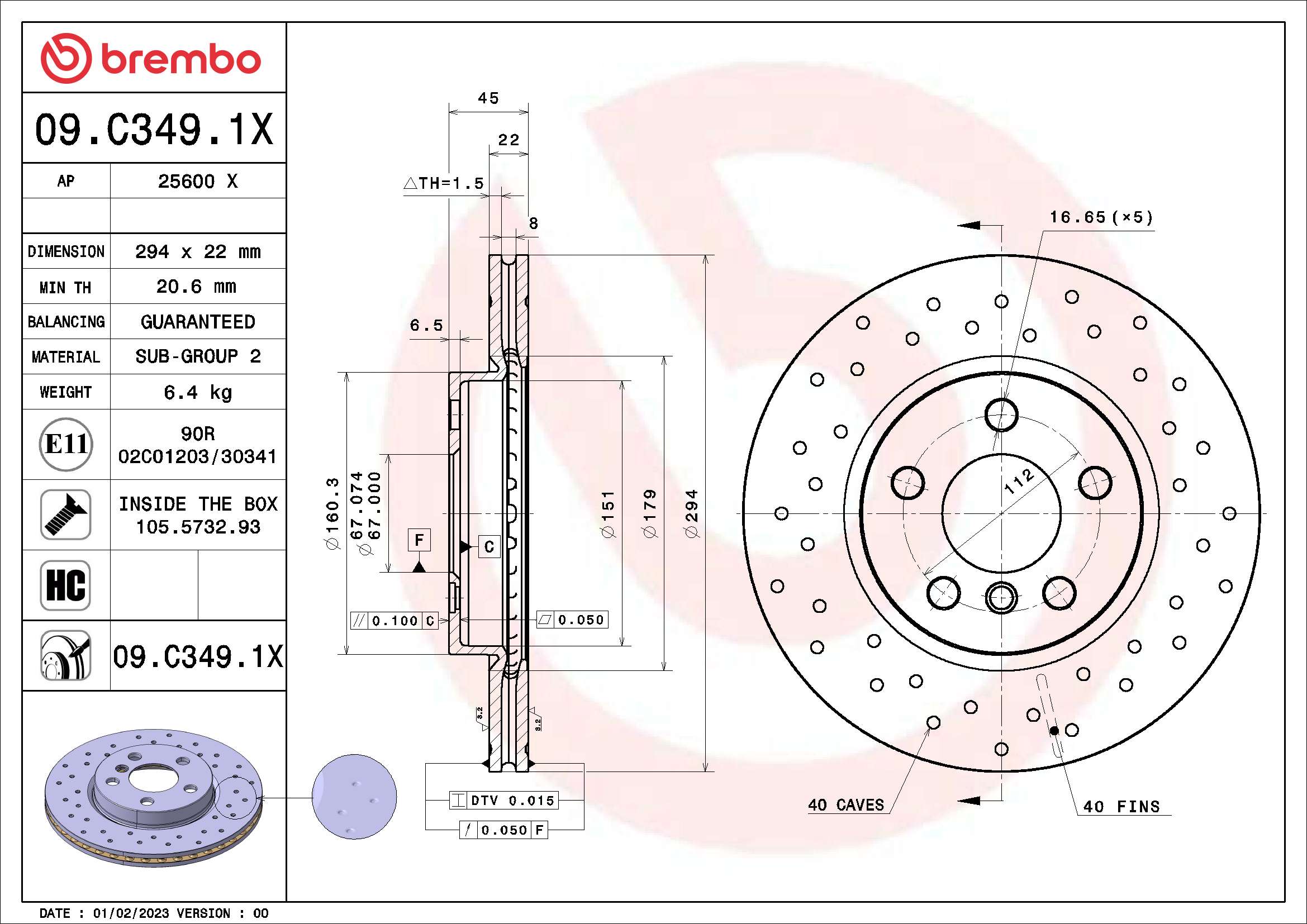 Brake Disc  Art. 09C3491X