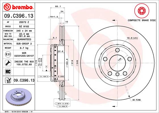 Brake Disc (Rear axle)  Art. 09C39613