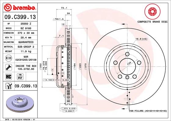 Brake Disc (Front axle)  Art. 09C39913