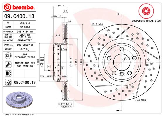 Brake Disc (Front axle)  Art. 09C40013