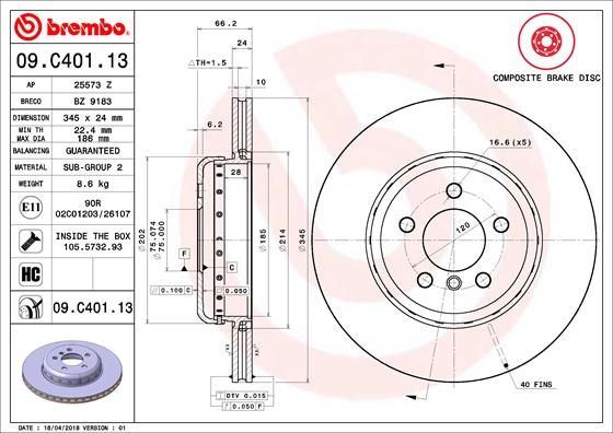 Brake Disc (Front axle)  Art. 09C40113