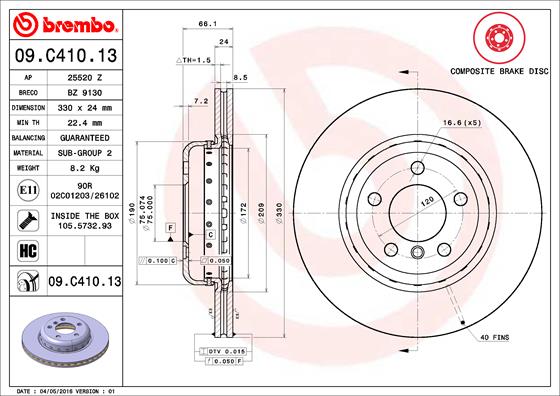 Brake Disc (Front axle)  Art. 09C41013