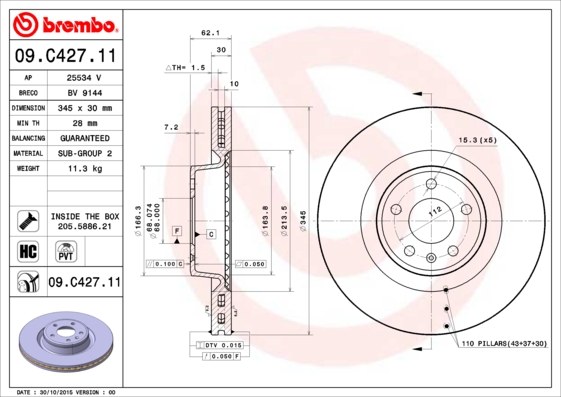 Brake Disc (Front axle)  Art. 09C42711