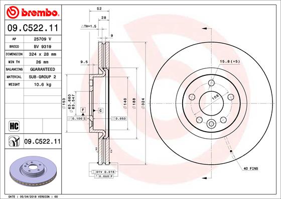 Brake Disc  Art. 09C52211