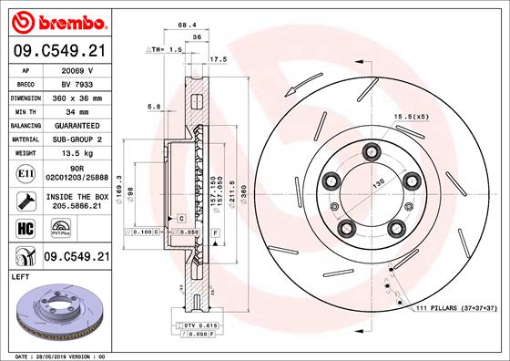 Brake Disc (Ventilated)  Art. 09C54921