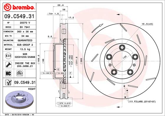 Brake Disc (Ventilated)  Art. 09C54931