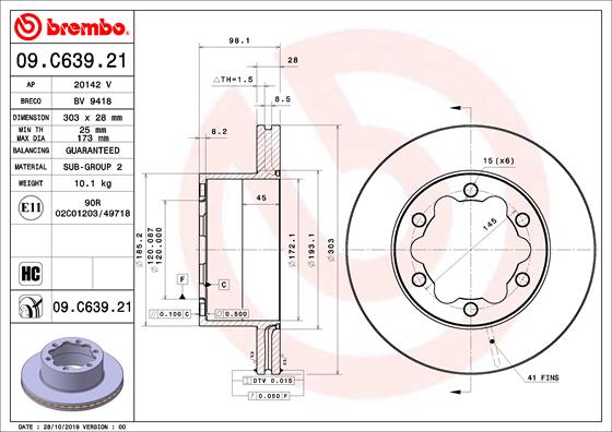 Brake Disc  Art. 09C63921