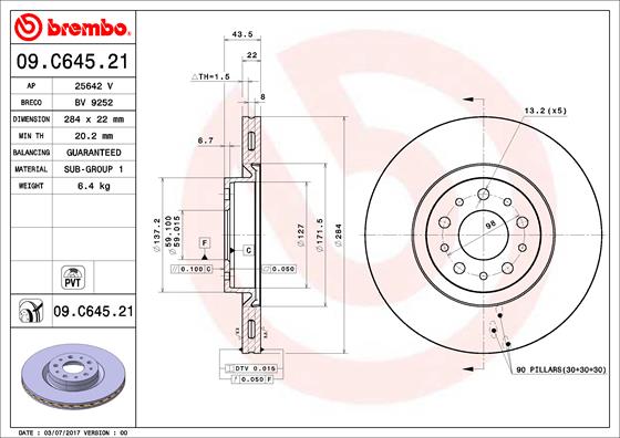 Brake Disc (Front axle)  Art. 09C64521