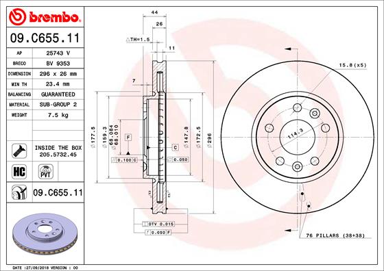 Brake Disc (Front axle)  Art. 09C65511