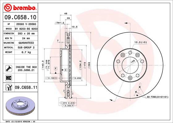 Brake Disc (Front axle)  Art. 09C65811