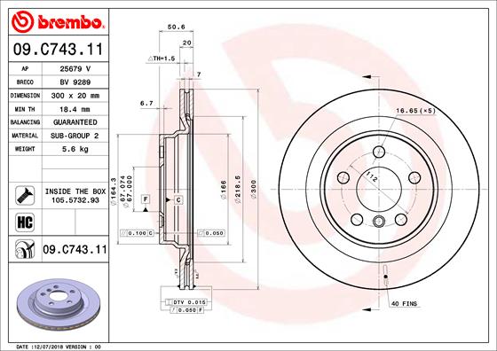 Brake Disc (Rear axle)  Art. 09C74311