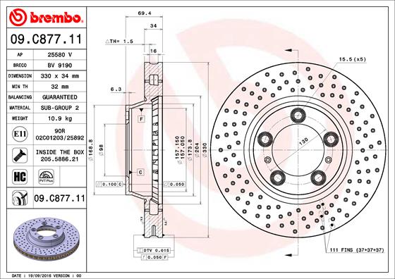 Brake Disc (Front axle, left)  Art. 09C87711