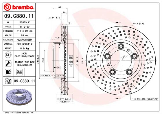 Brake Disc (Left, Front axle)  Art. 09C88011