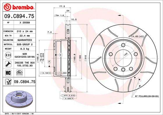 Brake Disc (Front axle)  Art. 09C89475