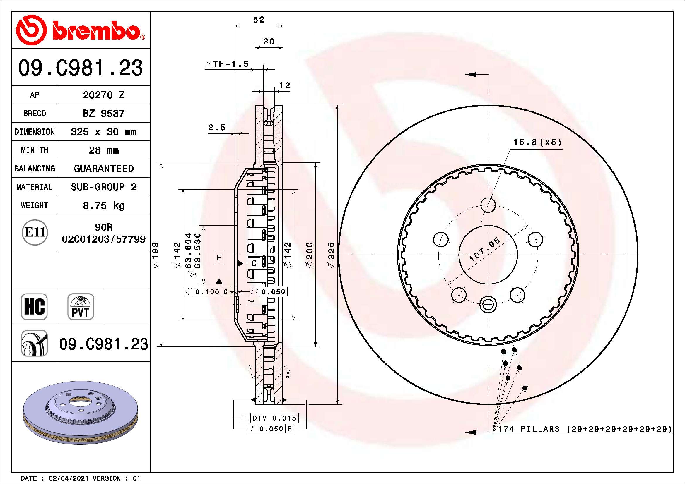 Brake Disc  Art. 09C98123