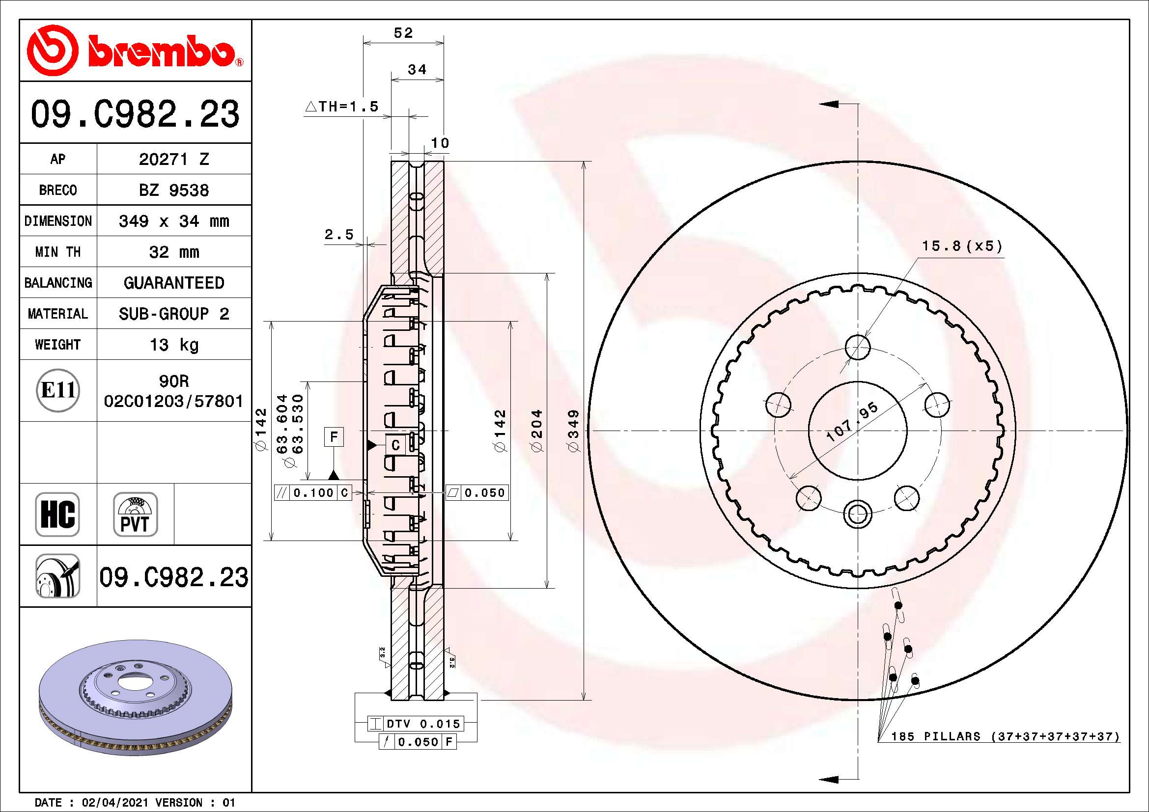 Brake Disc  Art. 09C98223