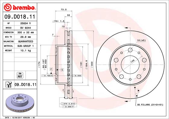 Brake Disc (Rear axle)  Art. 09D01811