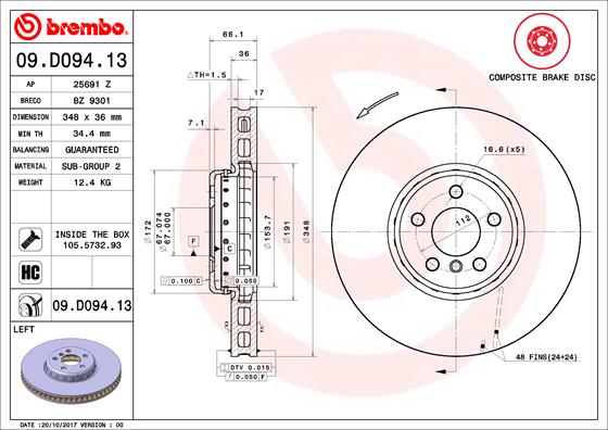 Brake Disc (Front axle)  Art. 09D09413