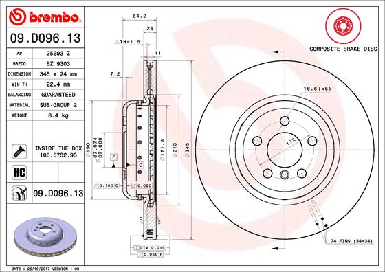 Brake Disc  Art. 09D09613