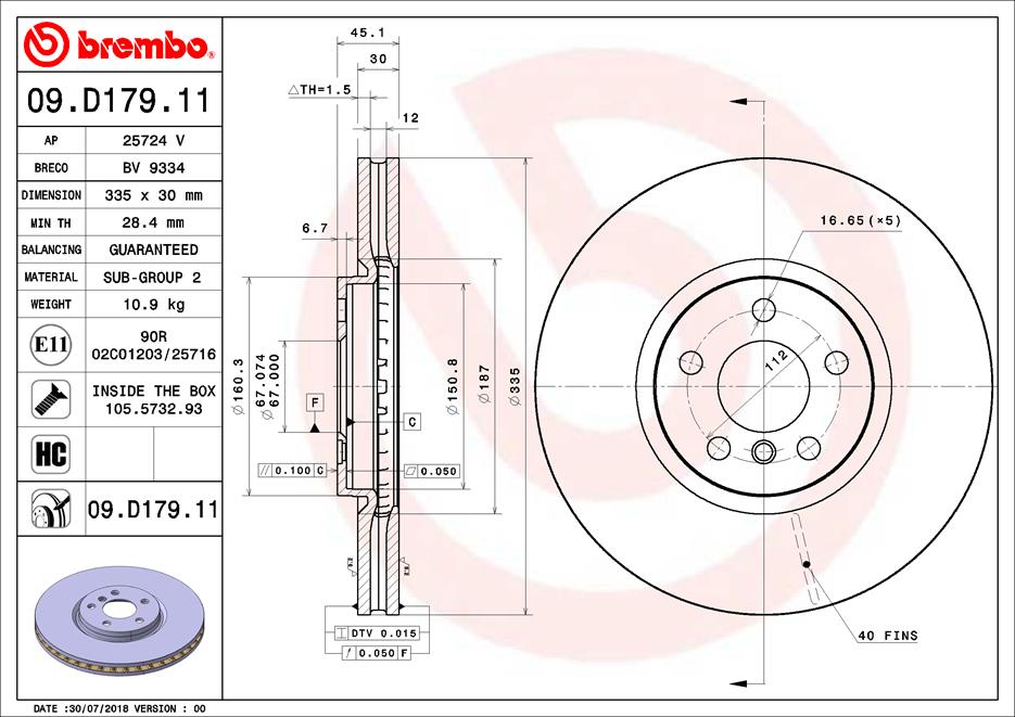 Brake Disc (Front axle)  Art. 09D17911