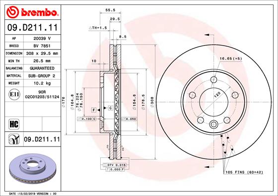 Brake Disc (Front axle)  Art. 09D21111