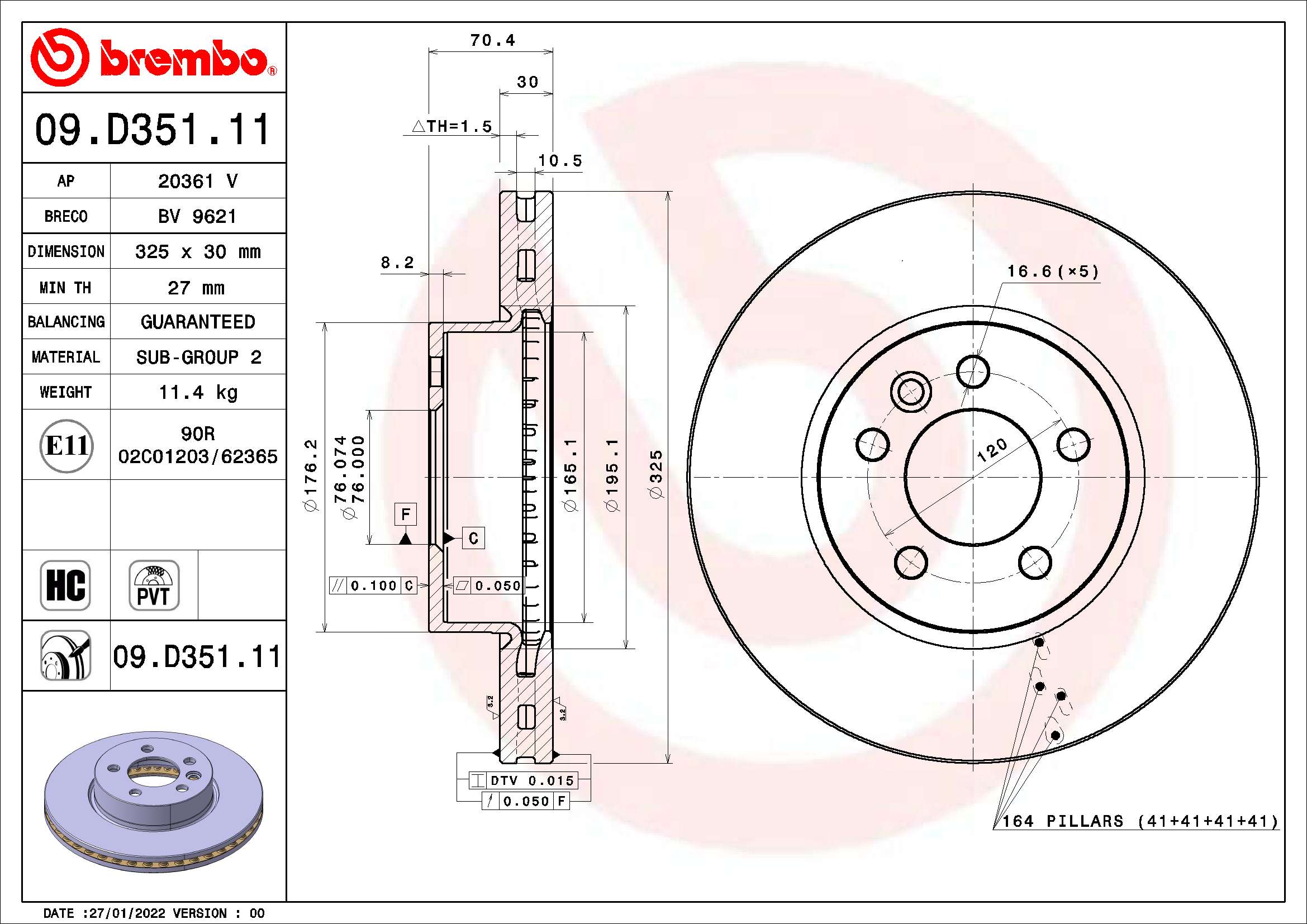 Brake Disc  Art. 09D35111