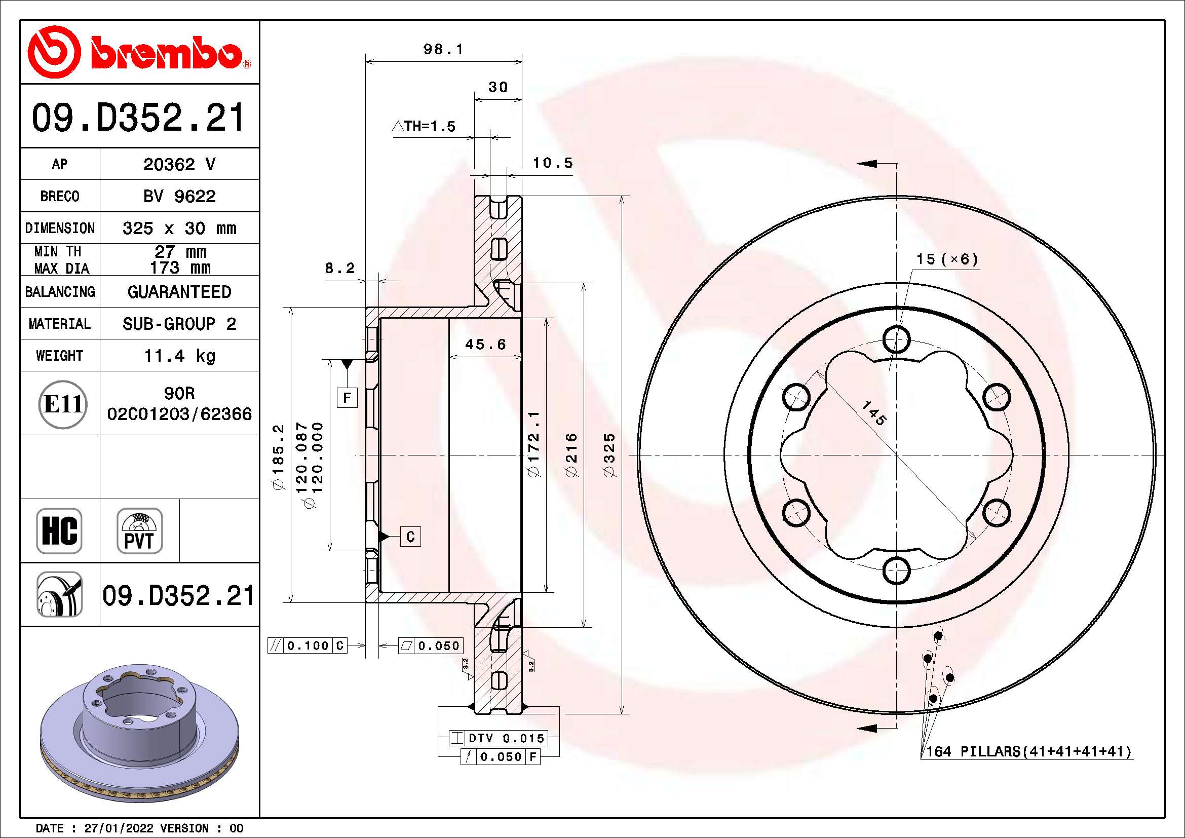 Brake Disc  Art. 09D35221