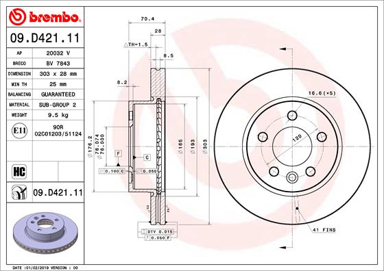 Brake Disc (Front axle)  Art. 09D42111