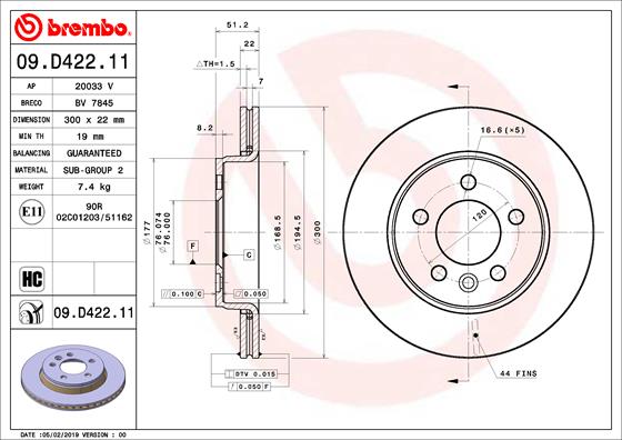 Brake Disc  Art. 09D42211