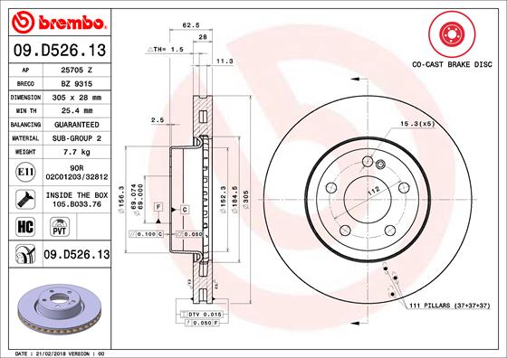 Brake Disc  Art. 09D52613