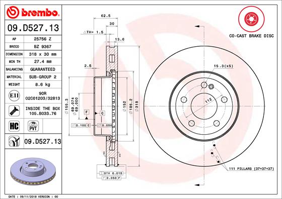 Brake Disc (Front axle)  Art. 09D52713