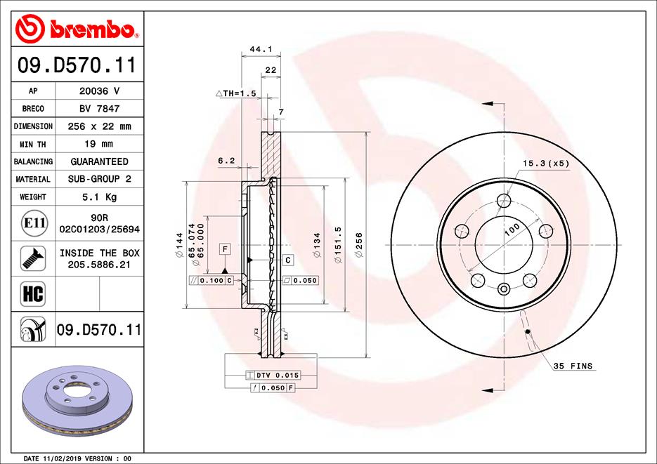 Brake Disc (Front axle)  Art. 09D57011