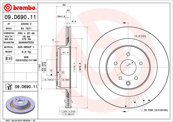 Brake Disc (Rear axle)  Art. 09D69011