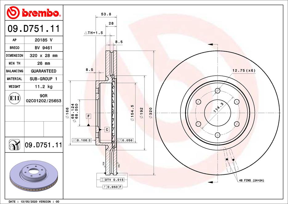 Brake Disc (Front axle)  Art. 09D75111