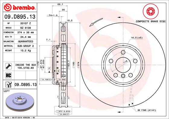 Brake Disc  Art. 09D89513