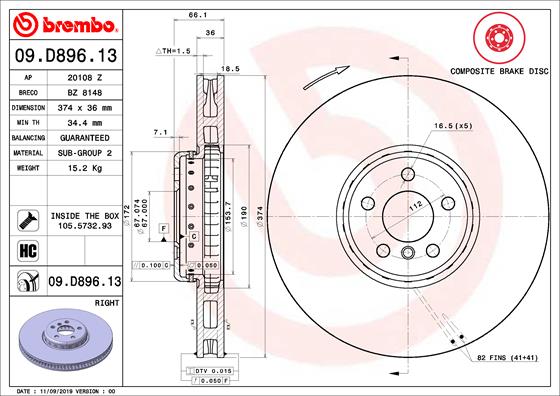 Brake Disc  Art. 09D89613