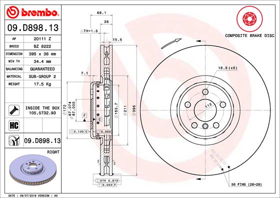 Brake Disc  Art. 09D89813