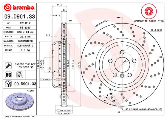 Brake Disc  Art. 09D90133