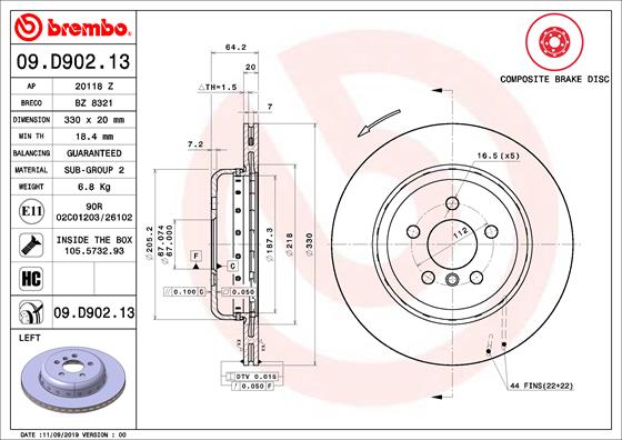 Brake Disc (Front axle)  Art. 09D90213