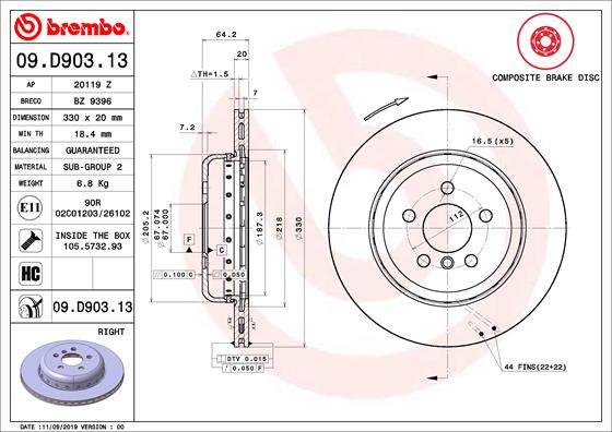 Brake Disc (Front axle)  Art. 09D90313