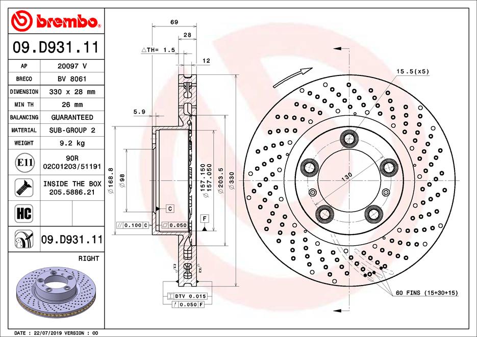 Brake Disc (Front axle, right)  Art. 09D93111