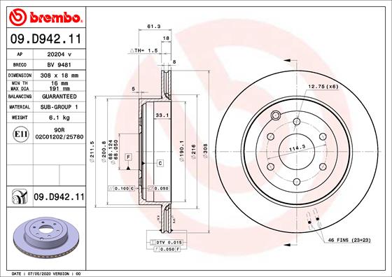 Brake Disc (Rear axle)  Art. 09D94211