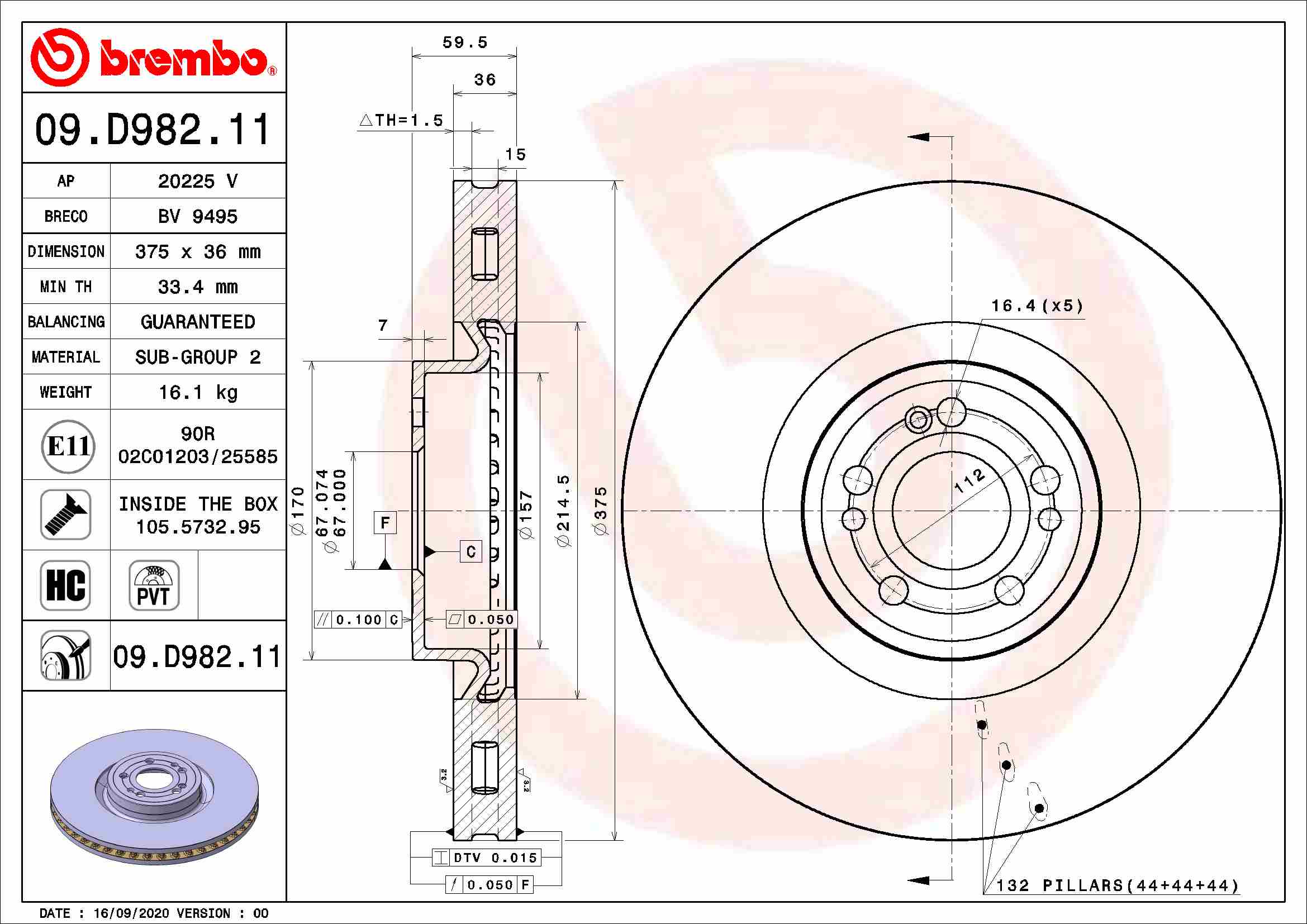 Brake Disc  Art. 09D98211